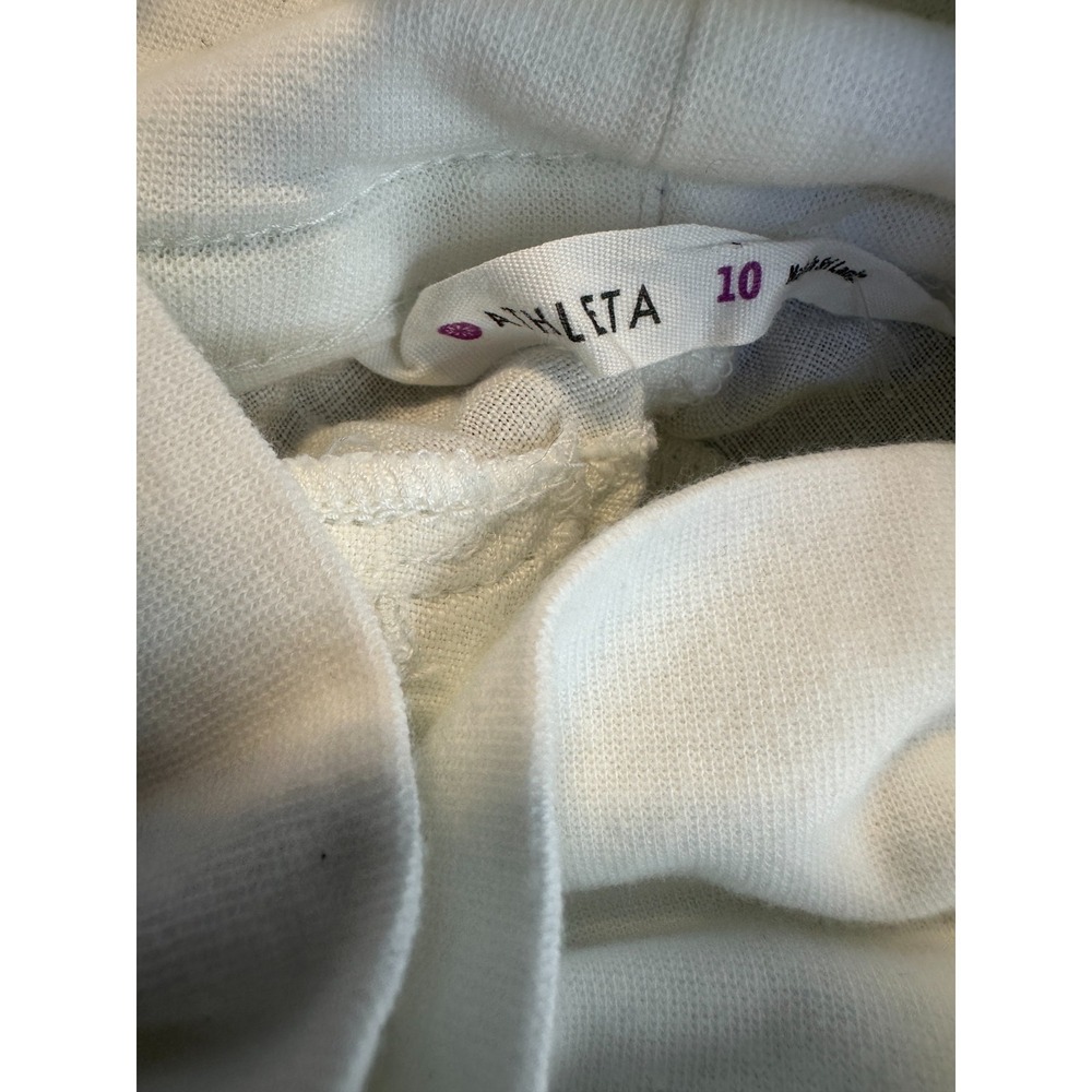 ATHLETA Lima 100% Linen Shortie Foldover Knit Waistband White Shorts Size 10 - Picture 12 of 16
